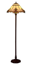 Large Jewel Carousel White  Stained Glass Tiffany Floor Lamp