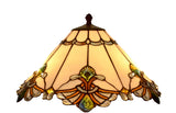 Large Jewel Carousel White  Stained Glass Tiffany Floor Lamp