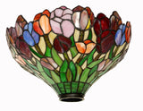 14" Colorful Tulip Flower Style Tiffany Floor Torchiere Lamp