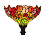 14" Colorful Tulip Flower Style Tiffany Floor Torchiere Lamp