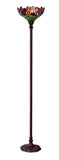 14" Colorful Tulip Flower Style Tiffany Floor Torchiere Lamp