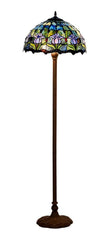 Large 16" Tulip Style Stained Glass Tiffany Floor Lamp