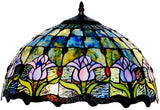 Large 16" Tulip Style Stained Glass Tiffany Floor Lamp