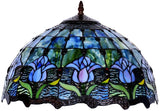 Large 16" Tulip Style Stained Glass Tiffany Floor Lamp