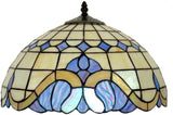 Large 16" Blue Baroque Style Stained Glass Tiffany Floor Lamp