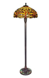 Traditional Huge 20" Dragonfly Flower Tiffany Floor Lamp with décor base