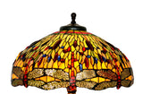 Traditional Huge 20" Dragonfly Flower Tiffany Floor Lamp with décor base
