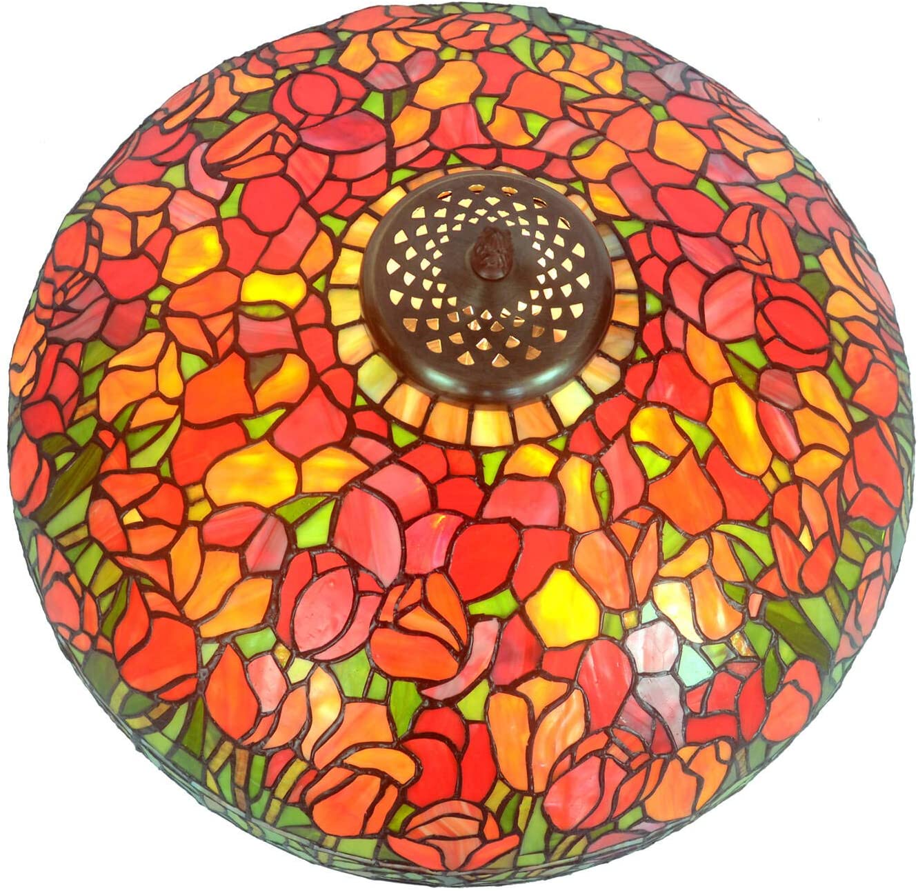 Gorgeous Huge 20" Red Tulip Flower Tiffany Floor Lamp