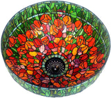 Gorgeous Huge 20" Red Tulip Flower Tiffany Floor Lamp