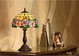 12" Butterfly Morning Glory Style Tiffany Bedside Lamp