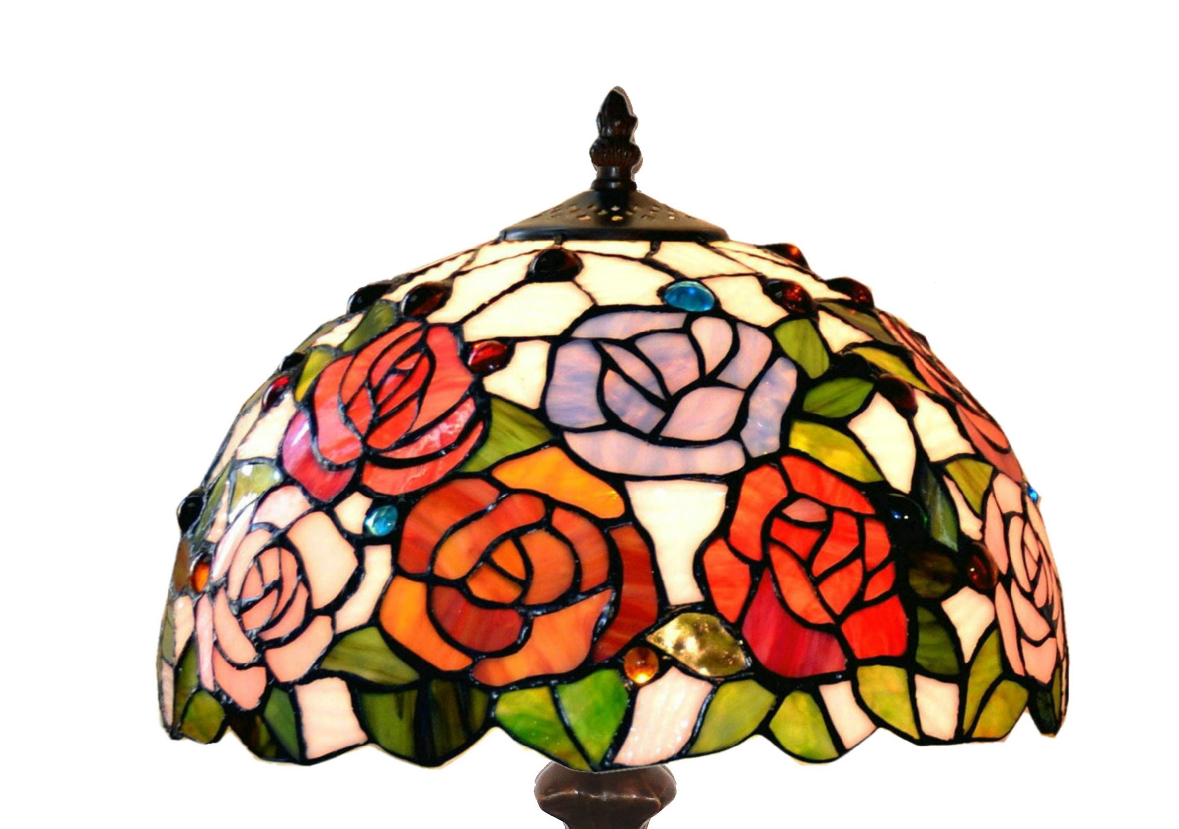 12" Rose Style Tiffany Bedside Lamp