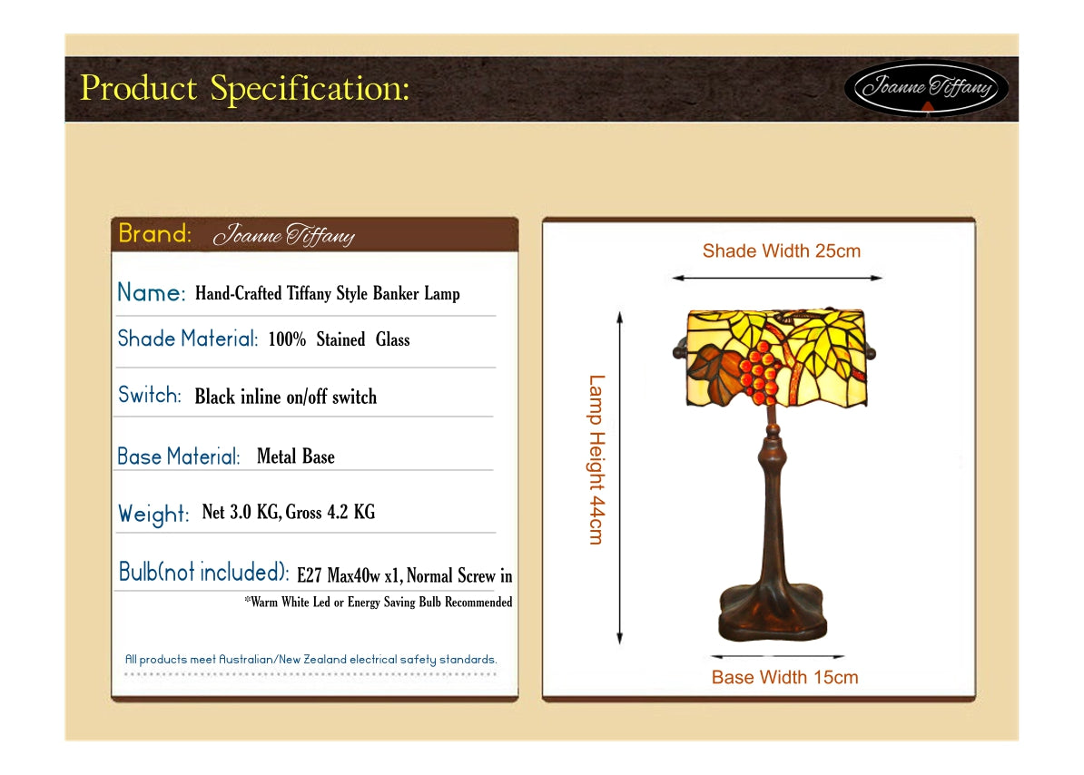 Grape Style Tiffany Banker Lamp