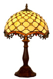 12" Boutique  Style Beaded Tiffany Leadlight Stained Glass Bedside Lamp