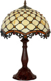 12" Boutique  Style Beaded Tiffany Leadlight Stained Glass Bedside Lamp