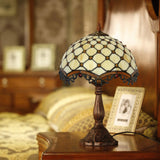 12" Boutique  Style Beaded Tiffany Leadlight Stained Glass Bedside Lamp