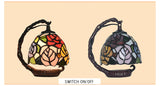 Rose Style Mini Tiffany Stained Glass Night Lamp