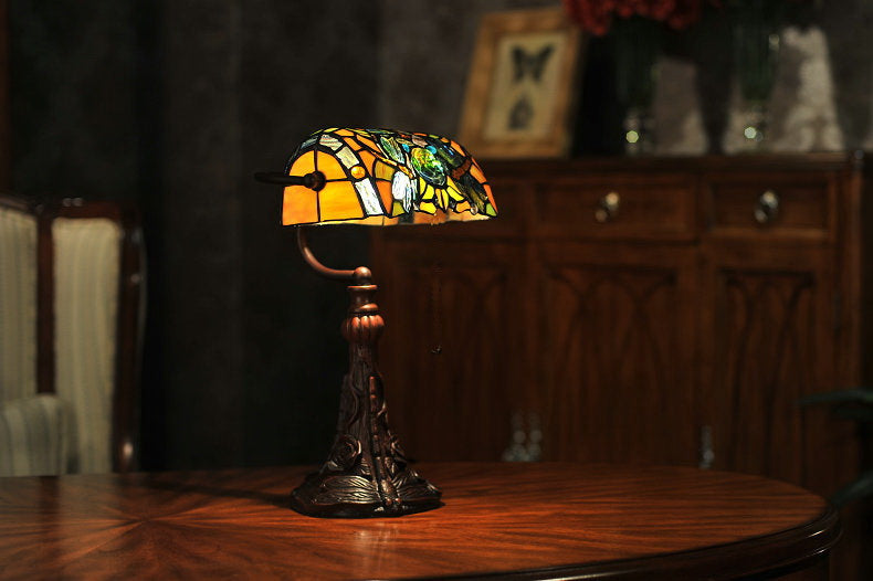 Dragonfly Style Tiffany Banker Lamp