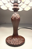 Elegant 10" Tiffany Bedside Lamp Cream Stained Glass Crystal Bead Style Table Reading Lamp