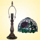 Elegant  8" Red Rose Style Tiffany Mini Table Lamp