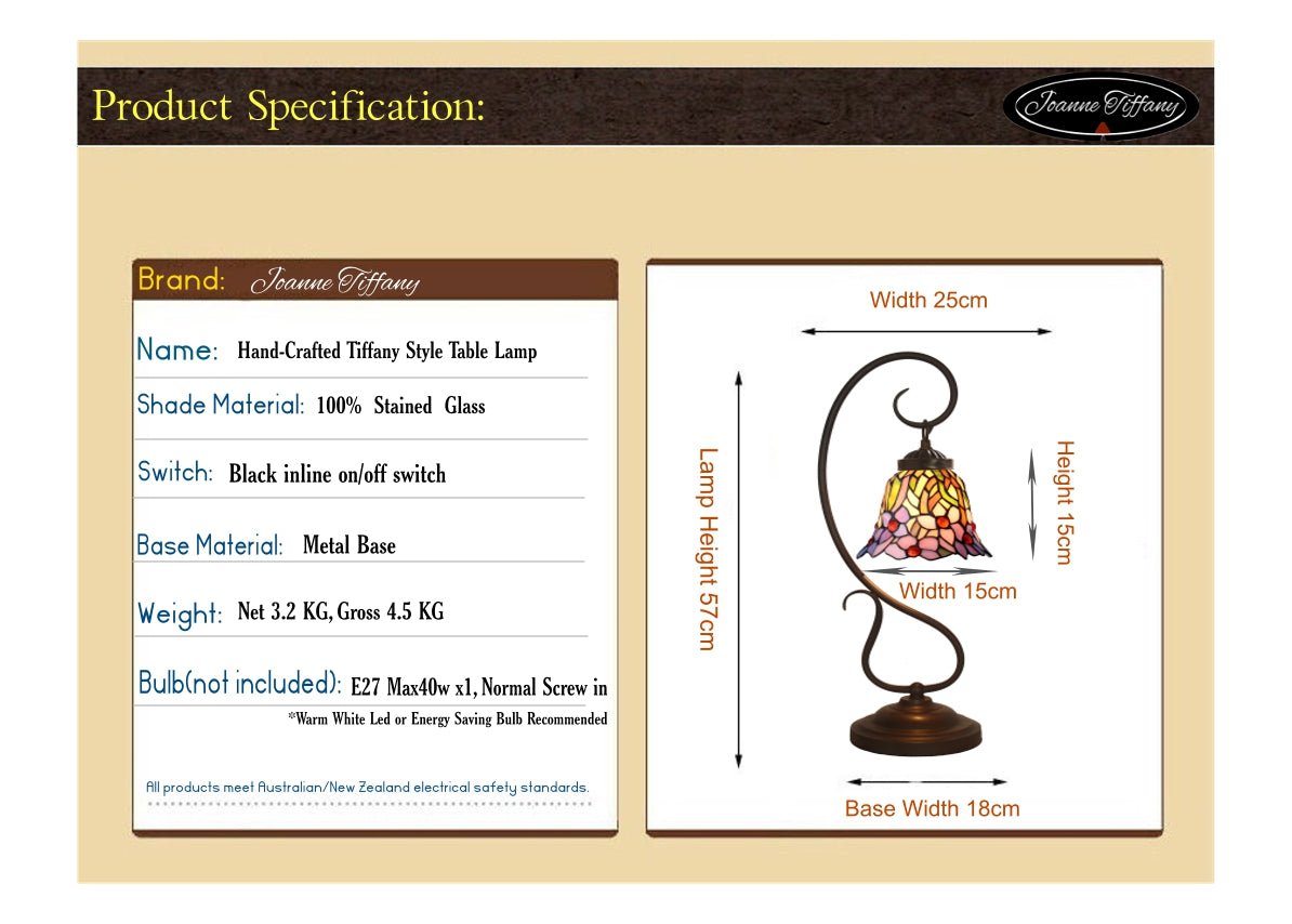 Amazing Iris Flower Tiffany Accent Table Lamp