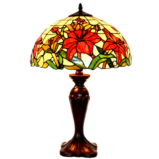 Large 16" Blooming lily Style Tiffany Table Lamp