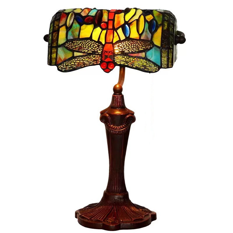 Blue Dragonfly Style Tiffany Banker Lamp