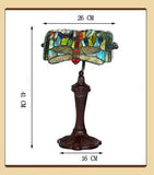 Blue Dragonfly Style Tiffany Banker Lamp