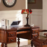 Red Dragonfly Style Tiffany Banker Lamp