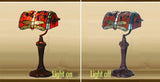 Red Dragonfly Style Tiffany Banker Lamp