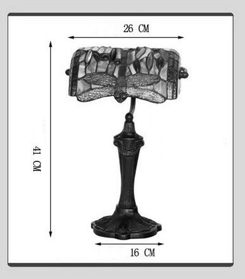 Red Dragonfly Style Tiffany Banker Lamp