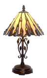 10" Curved line design Stained Glass Tiffany Table Lamp with Decor Base