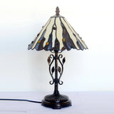 10" Curved line design Stained Glass Tiffany Table Lamp with Decor Base