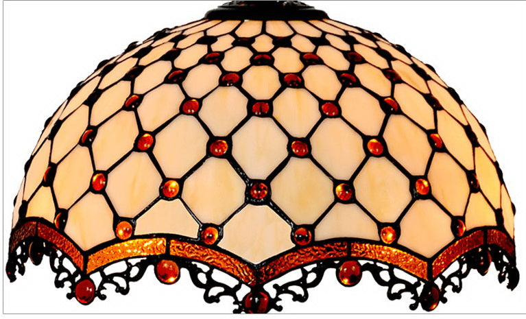 Large Amazing 16" Beaded Tiffany Table Lamp