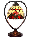 Baroque  Tiffany Style Stained Glass Table Lamp with Heart-shaped Metal Base