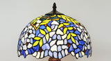 12" Blue Wisteria Style Tiffany Bedside Lamp
