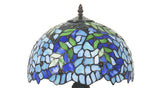 12" Blue Wisteria Style Tiffany Bedside Lamp