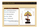 12" Mediterranean Style Tiffany Bedside Lamp with Antique Style Sculpture Base "the Horse Boy"
