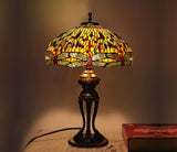 Huge 20" Tiffany Reproduction Traditional Dragonfly Table Lamp