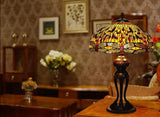 Huge 20" Tiffany Reproduction Traditional Dragonfly Table Lamp