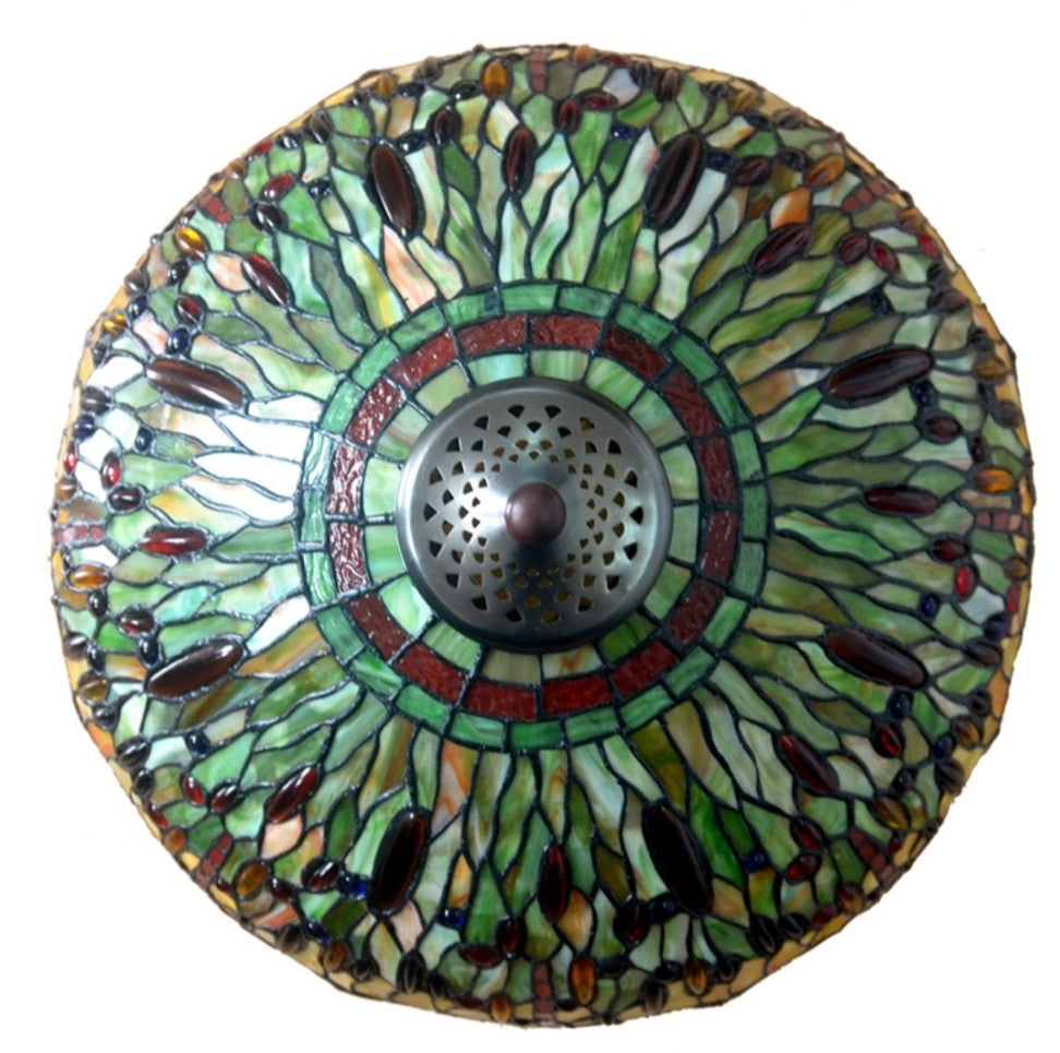 Huge 20" Tiffany Reproduction Traditional Dragonfly Table Lamp