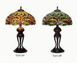 Huge 20" Tiffany Reproduction Traditional Dragonfly Table Lamp