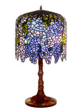 Limited Edition@Museum Quality  Blue Wisteria Tiffany Stained Glass Table Lamp