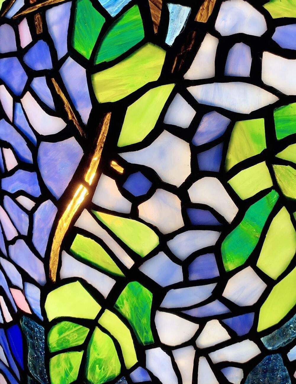 Limited Edition@Museum Quality  Blue Wisteria Tiffany Stained Glass Table Lamp