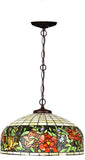 Huge 20" Rose Stained Glass Tiffany Hanging Light