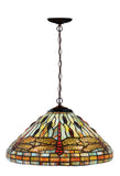 Large 16" Blue Dragonfly Tiffany Stained Glass Shade Downlight Tiffany Pendant Lights