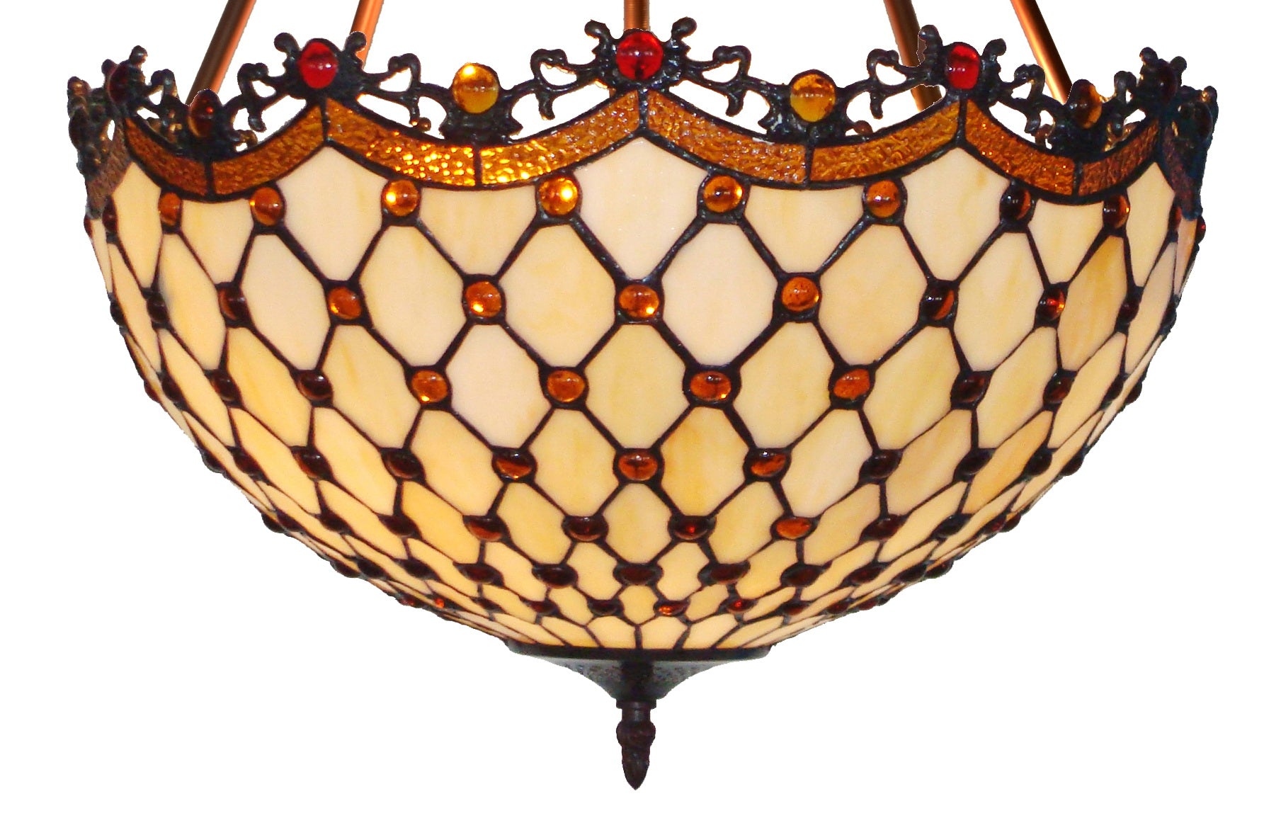 Huge Size Fabulous 18" Beaded  Tiffany Uplihgter Pendant Lights