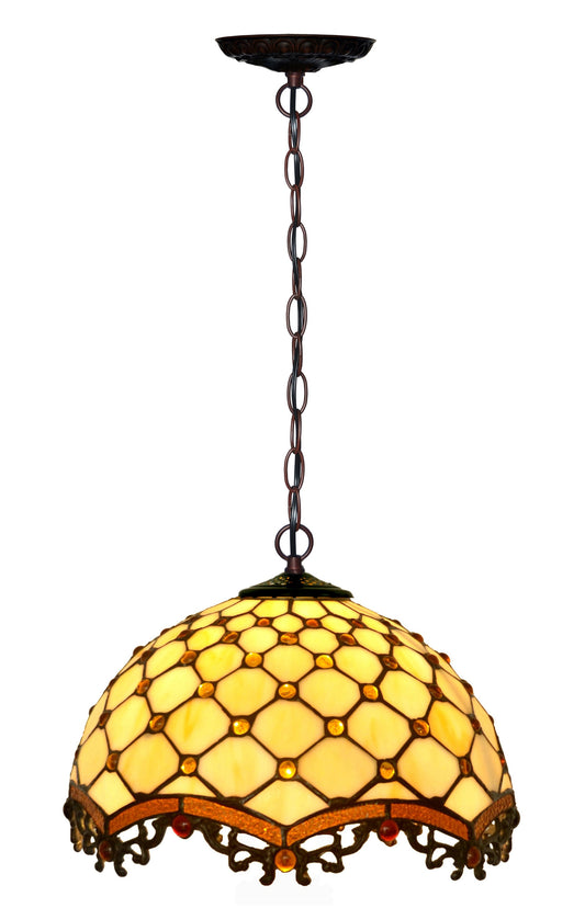 12 “ Classical Beaded  raindrop Style Tiffany Pendant light