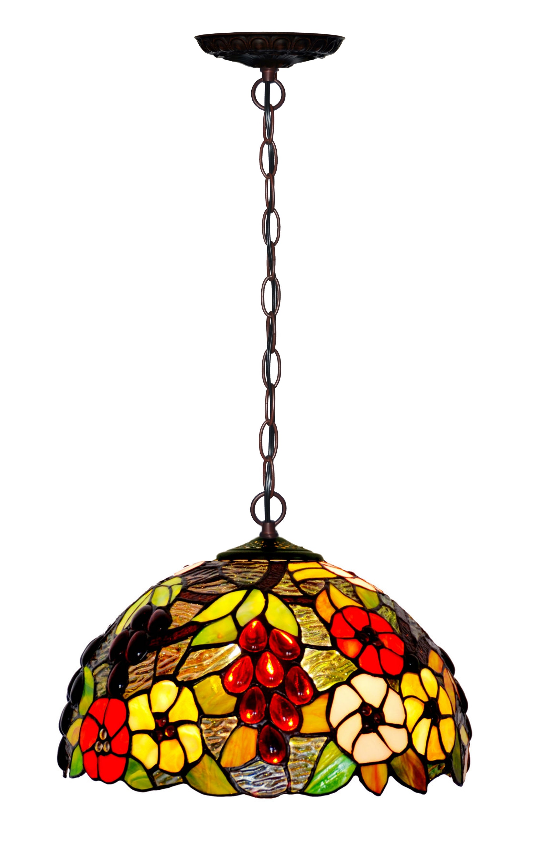 12” Elegant Morning Glory Grape Tiffany Downlight Pendant light