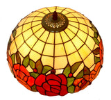 Large 16" Rose Stained Glass Cafe Tiffany Hanging Light