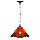 12" Red Jewel Carousel Tiffany Stained Glass Shade Downlight Tiffany Pendant Lights